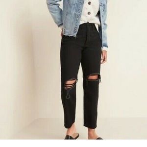 Old Navy distressed button fly sky hi straight leg 16 NWOT